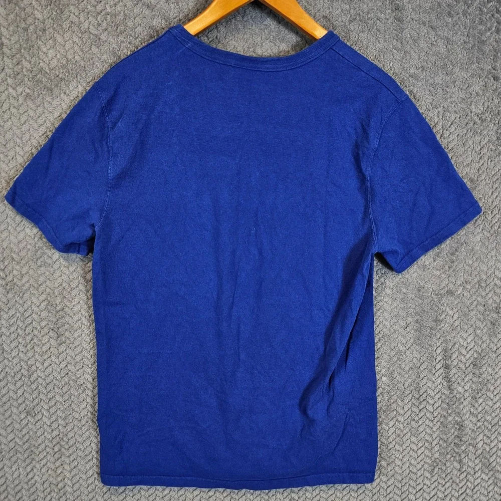 Champion Mens Japanese Katakana Logo Graphic T-Shirt Royal Blue Medium - Picture 5 of 6